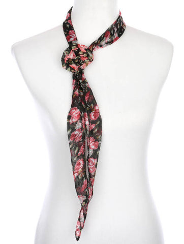 SCARF   FLORAL PRINT  ZAF99799BLK - Scarvesnthangs
 - 2