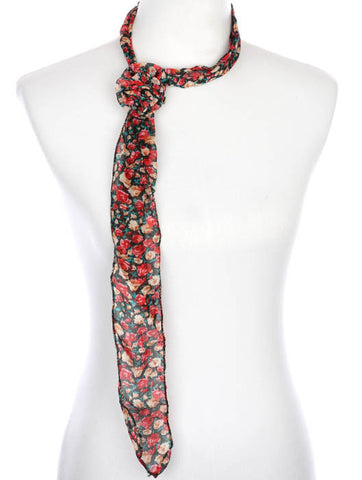 SCARF   FLORAL PRINT  ZAF99815RED - Scarvesnthangs
 - 2