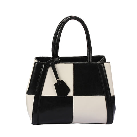 Black and white checkered handbag