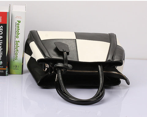 Black and white checkered handbag